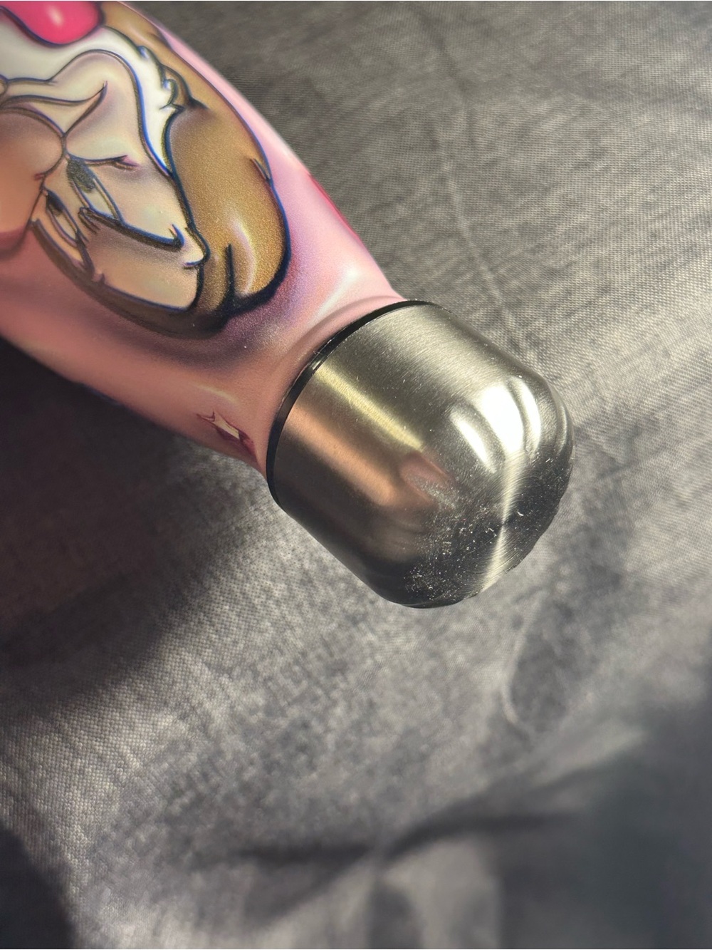 Grumpy Stainless Steel Water Bottle - Pink - Picture 5 of 8